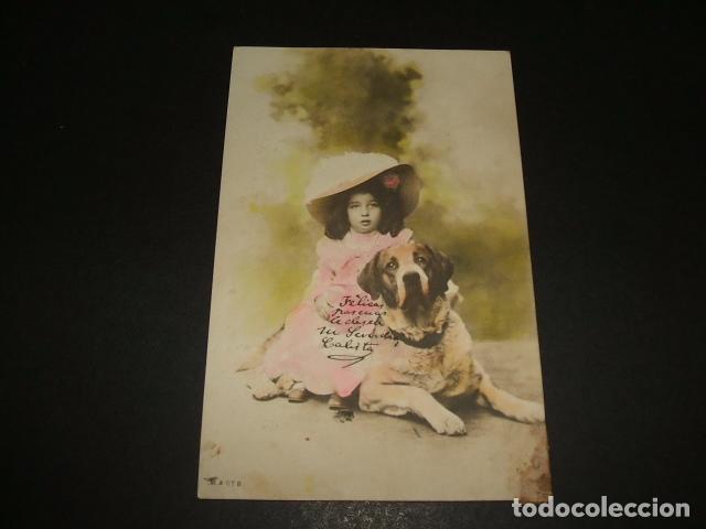 Postales: NI&Ntilde;A CON PERRO POSTAL - Foto 1