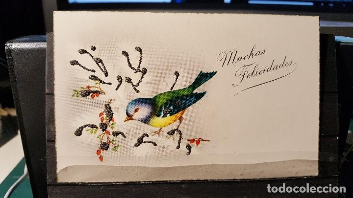 Cartes Postales: Postal Felicitacion con pajaro y Purpurina. A&ntilde;os 50. C y Z n&ordm; 553. Sin Circular