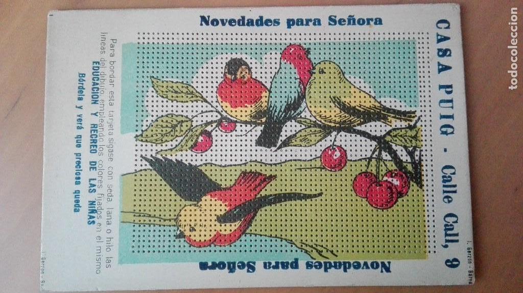 Postales: POSTAL ESPECIAL PARA BORDAR PUBLICITARIA CASA PUIG NOVEDADES PARA SE&Ntilde;ORA PERFECTA CONSERVAC PAJAROS