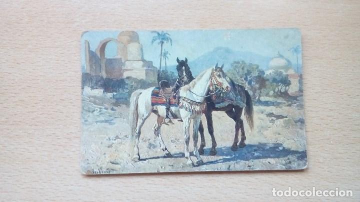 Postcards: POSTAL ANTIGUA SE VEN REPRESENTADOS 2 CABALLOS