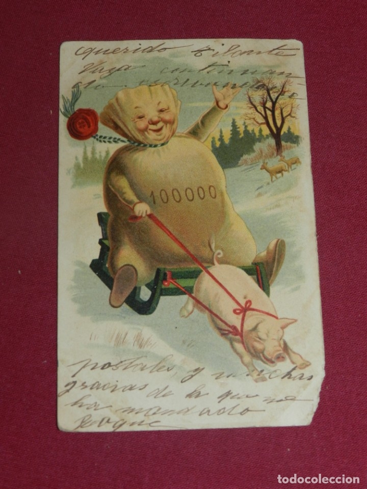 Postales: (MCAJON2) POSTAL ROM&Aacute;NTICA PRINCIPIOS S.XX ESCENA DE ANIMALES, SE&Ntilde;ALES DE USO NORMALES