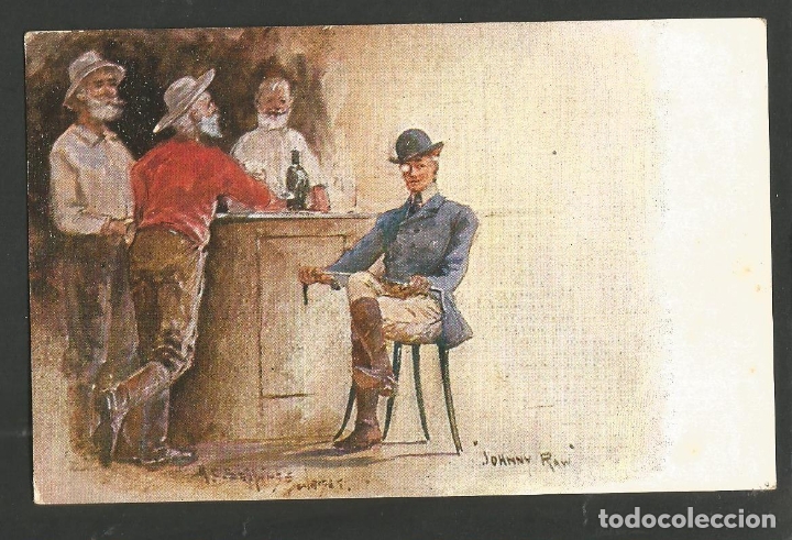 Postcards: MONTADOR DE CABALLO DESCANSANDO -POSTAL ANTIGUA-(62.019)