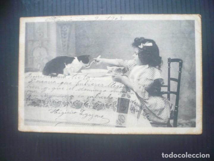 Postcards: Ni&ntilde;a con gatito.Serie 2303.