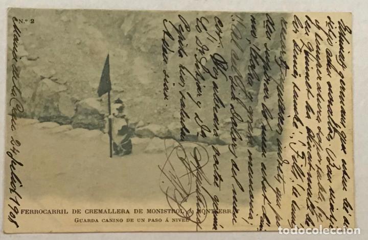 Postkarten: GUARDA CANINO DE UN PASO A NIVEL. FERROCARRIL DE CREMALLERA DE MONISTROL A MONTSERRAT. 9 X 14,2 CM.