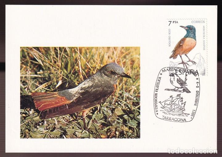 Postcards: *Monticola saxatilis* TP con Matasellos especial.
