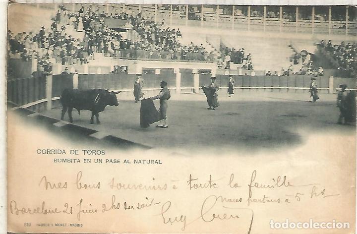 Postcards: TOROS TORERO BOMBITA DORSO SIN DIVIDIR