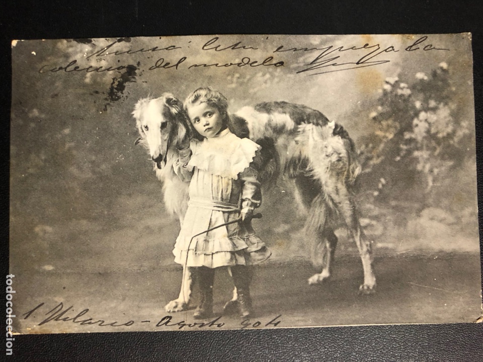Postcards: Tarjeta postal ni&ntilde;a con perro