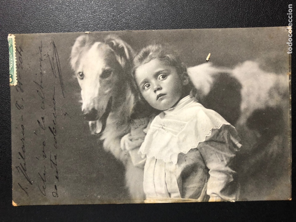 Postcards: Tarjeta postal ni&ntilde;a con perro