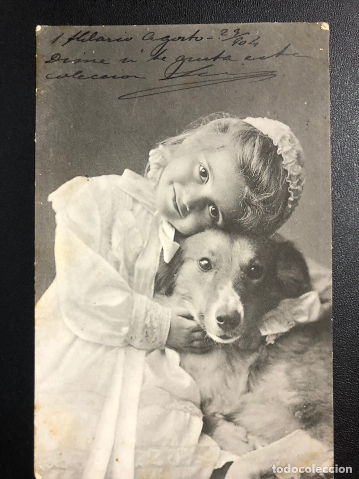 Postcards: Tarjeta postal ni&ntilde;a con perro