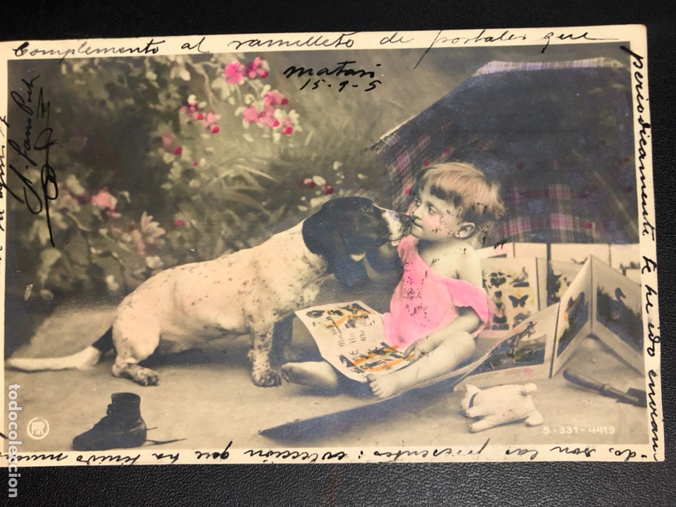 Postcards: Tarjeta postal ni&ntilde;o con perro