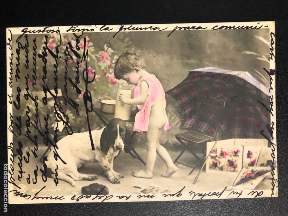 Postcards: Tarjeta postal ni&ntilde;o con perro