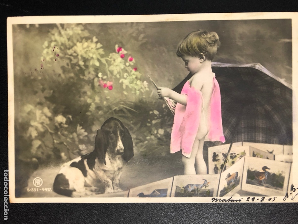 Postcards: Tarjeta postal ni&ntilde;o con perro
