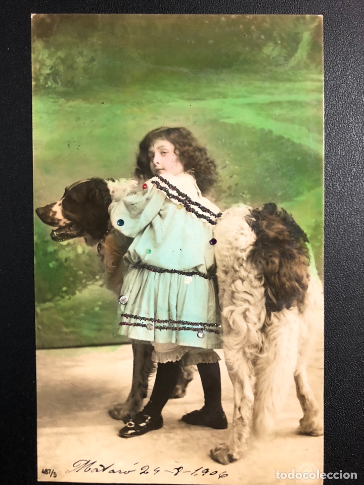 Postcards: Tarjeta postal ni&ntilde;a con perro