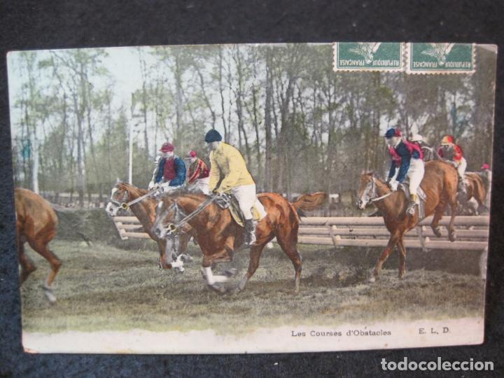 Postales: LES COURSES D'OBSTACLES-CARRERA DE CABALLOS-POSTAL ANTIGUA-(86.652)