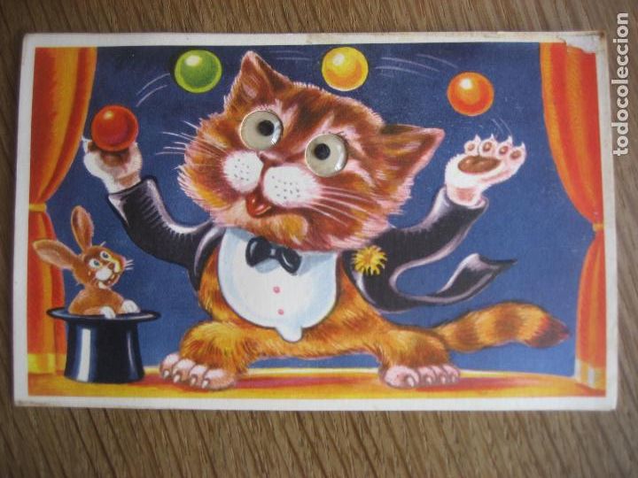 Cartes Postales: Gato mago con ojos saltones. Postal danesa sin circular