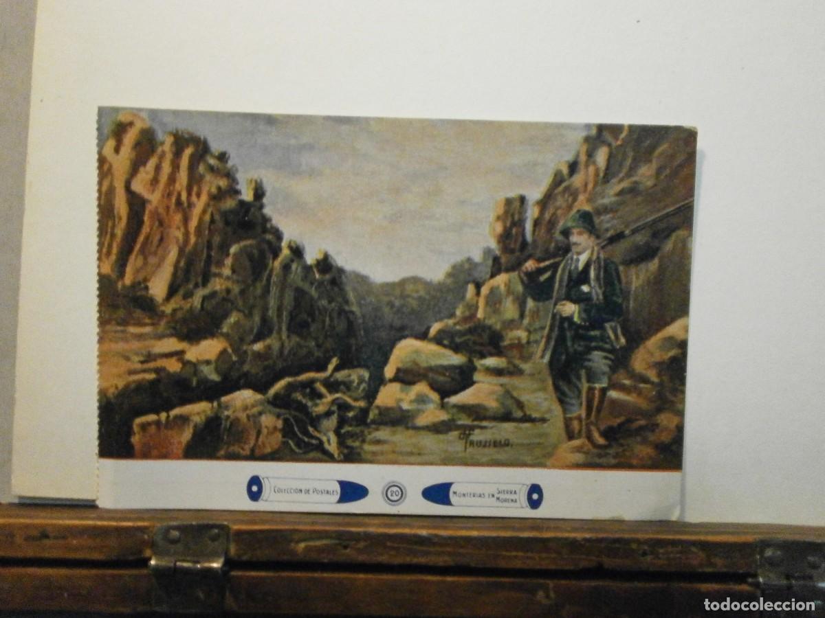 Postais: (A) antigua postal de caza a&ntilde;o 1916 monterias en sierra morena dibujo trujillo
