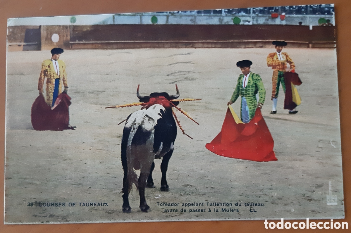 Postkarten: Postal taurina coloreada. Escrita y circulada. R1934