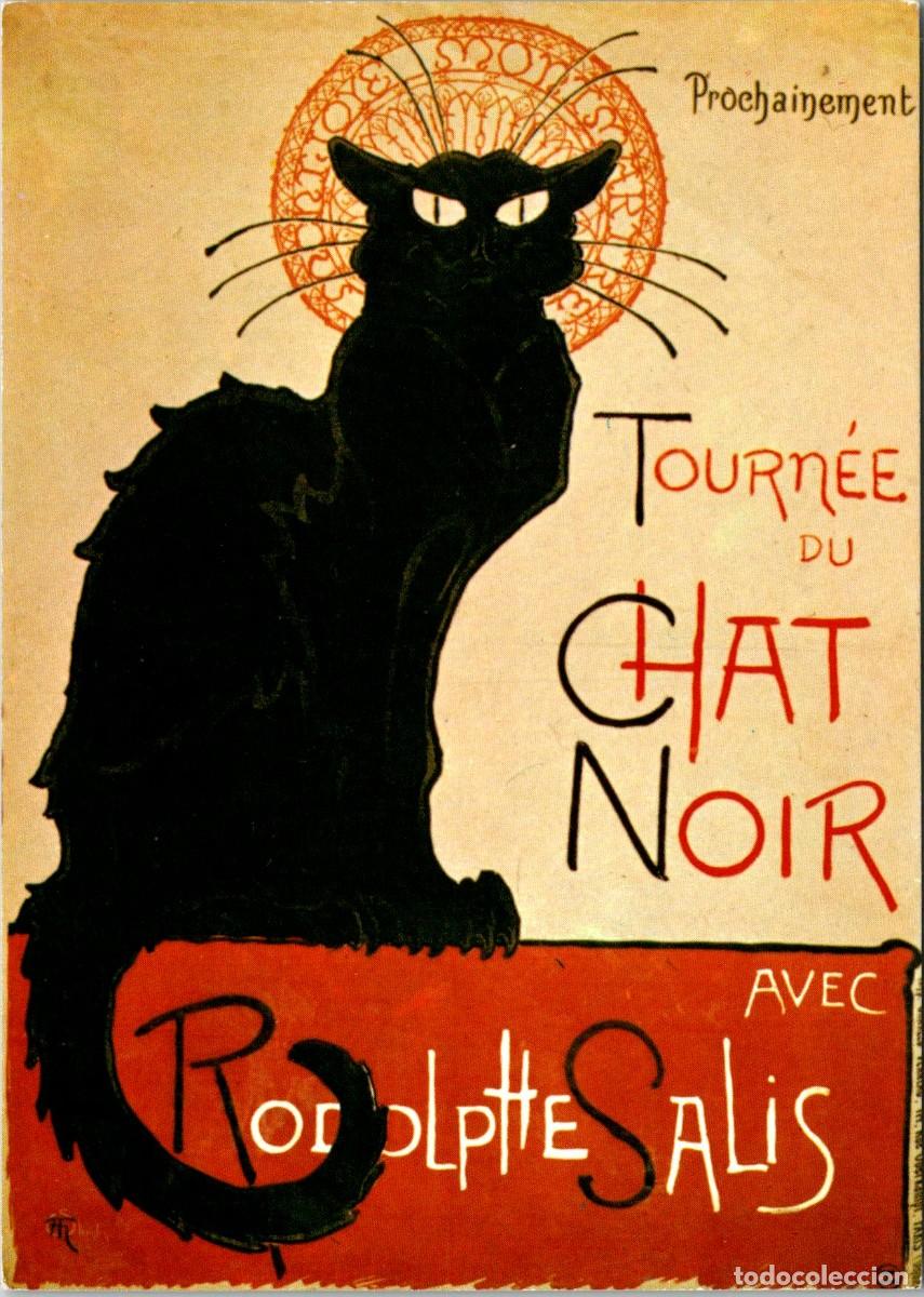Postkarten: Postal Gatos - Reproducci&oacute;n Cartel - Tourn&eacute;e du Chat Noir - Ed. Nugeron n&ordm; J 26 - 148x104mm