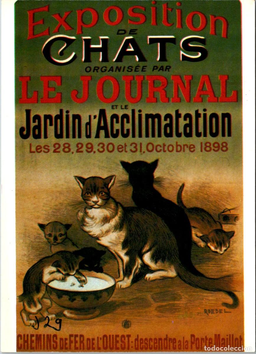 Cartes Postales: Postal Gatos - Reproducci&oacute;n Cartel - Exposition de Chats - Ed. Nugeron n&ordm; J 29 - 148x104mm