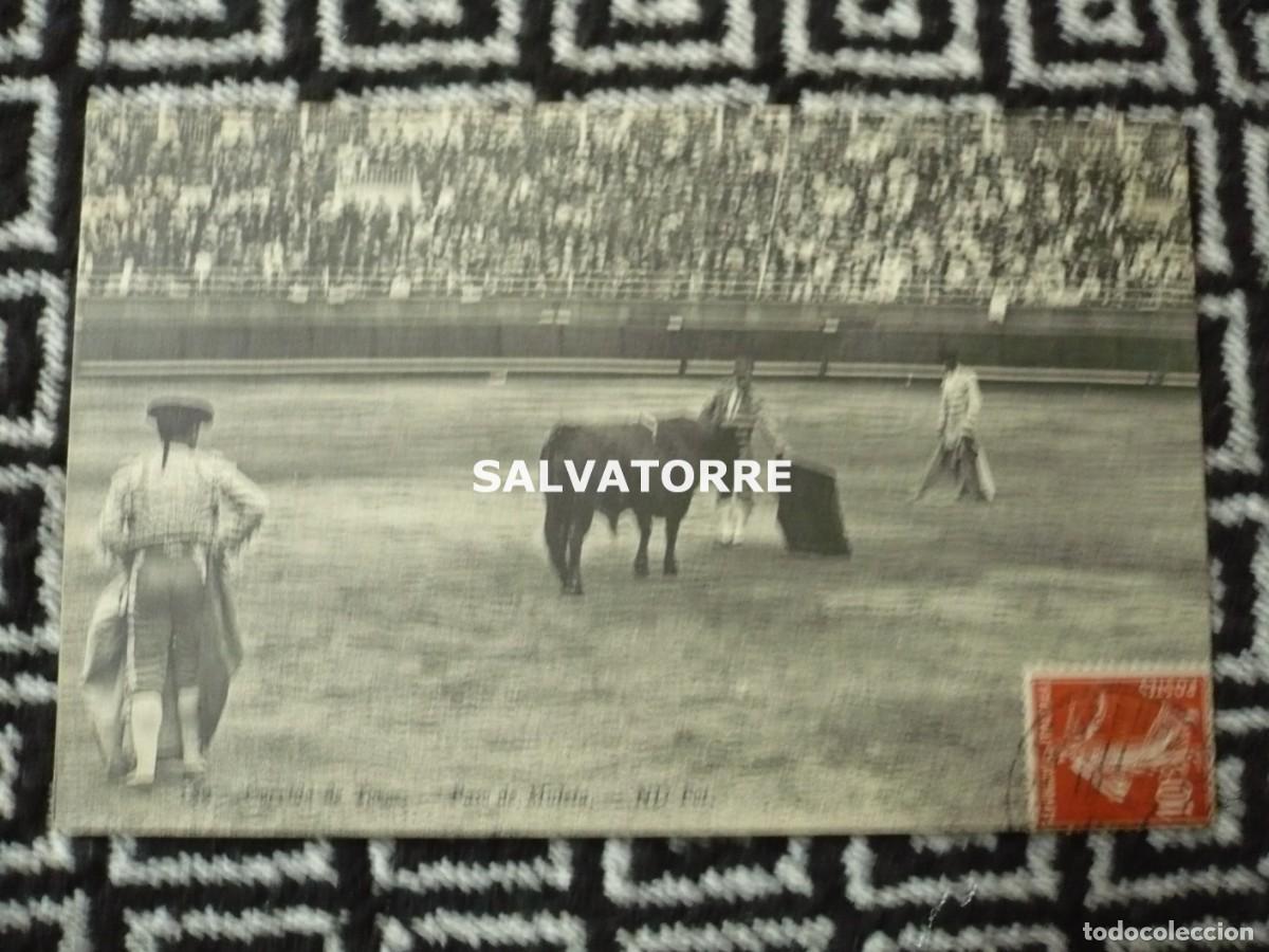 Postcards: ANTIGUA POSTAL TAUROM&Aacute;QUIA, TOROS PASO DE MULETA 189 ND FOT 1909 CIRCULADA