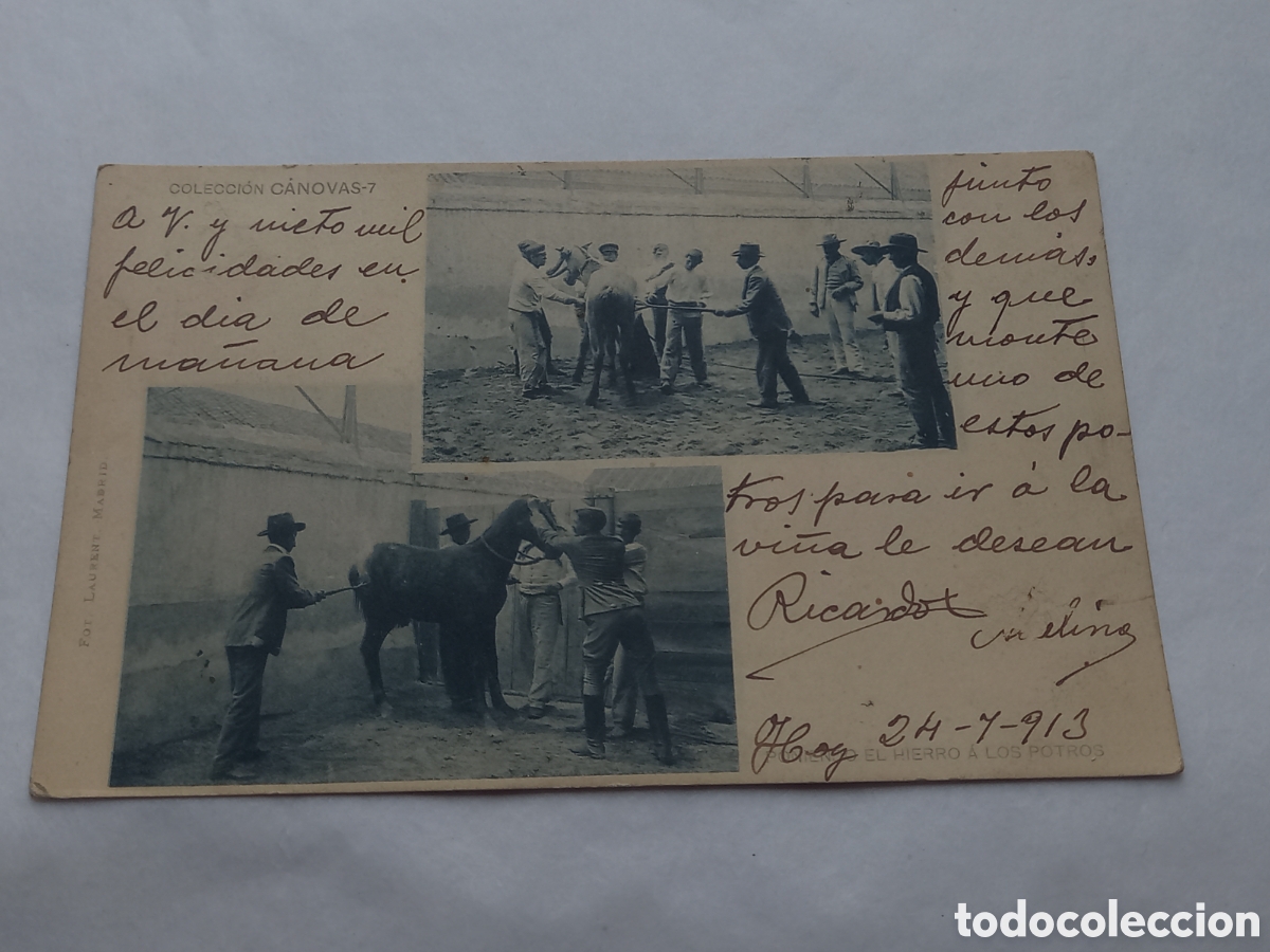 Postcards: Postal Col. Canovas. Herrando a los potros