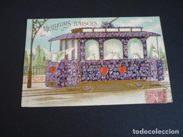 Postales: TRANVIA CON PALOMAS POSTAL - Foto 1