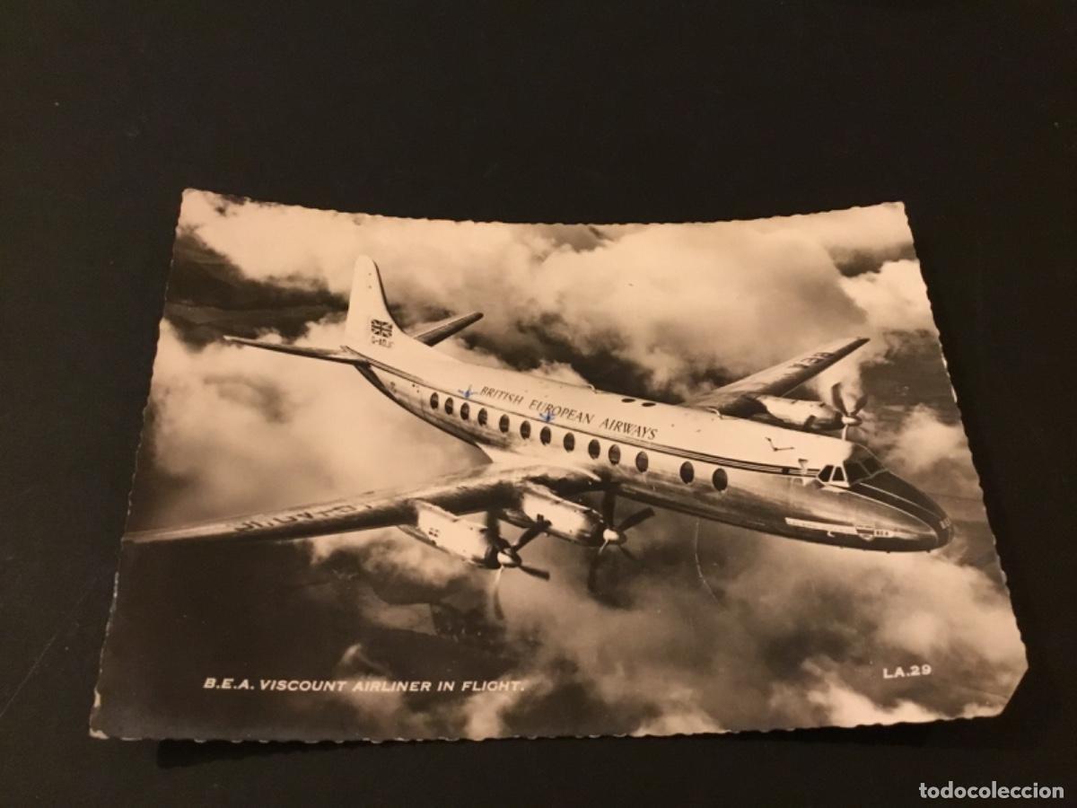 Postales: Postal avión viscount airliner in flight ,sin circular,muy dificil