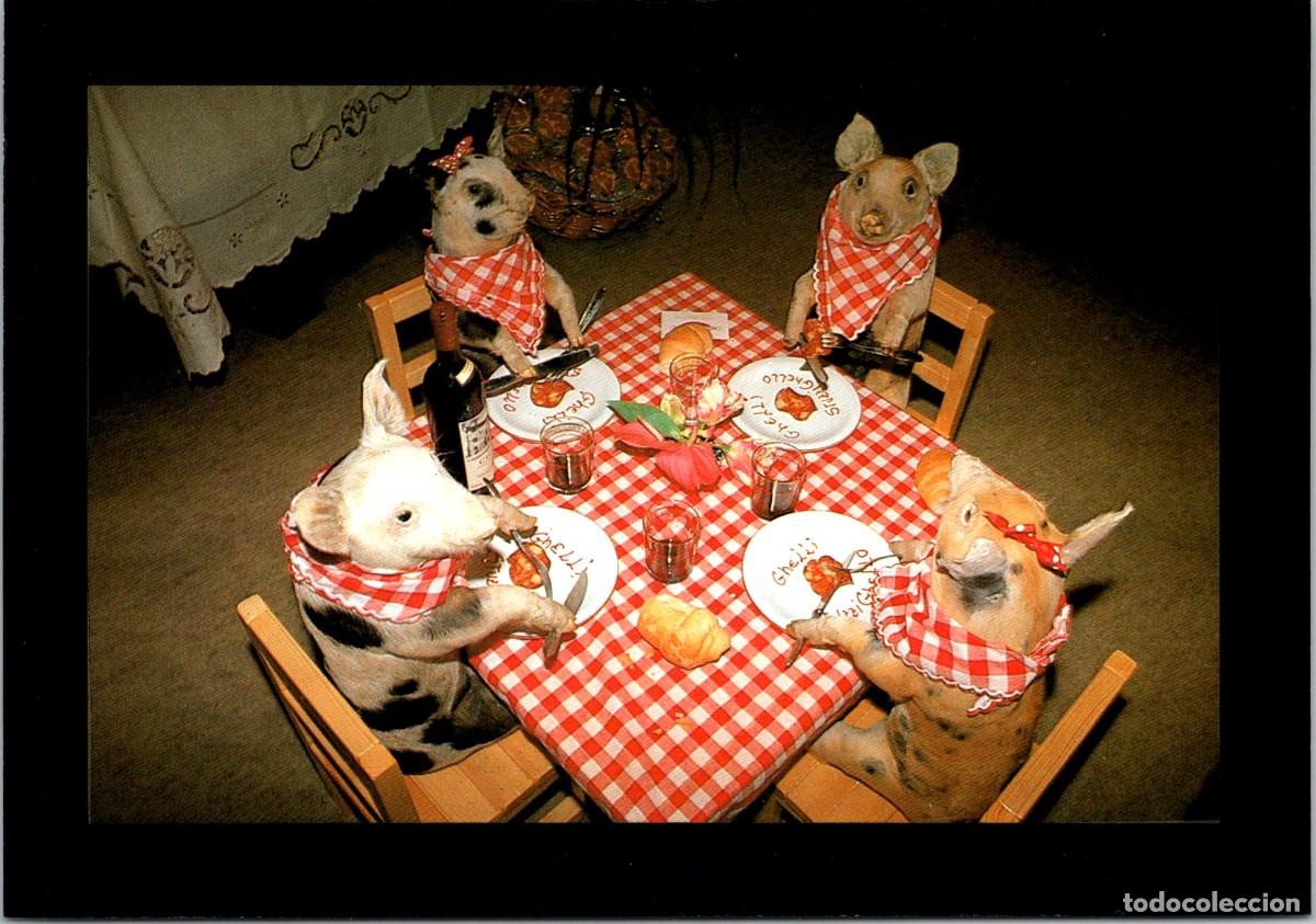 Postais: Comida de Trabajo de la Direcci&oacute;n General de la Multinacional - Postal Italiana - OJO! GF- 163x114mm