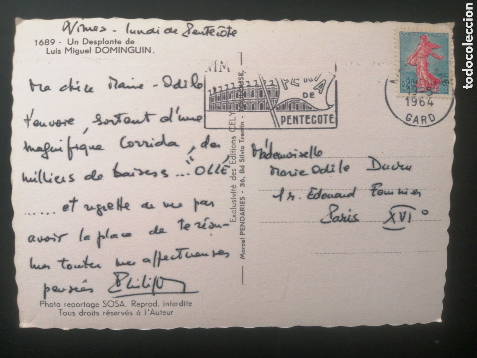 Postales: POSTAL TOROS - LUIS MIGUEL DOMINGUIN - Foto 2
