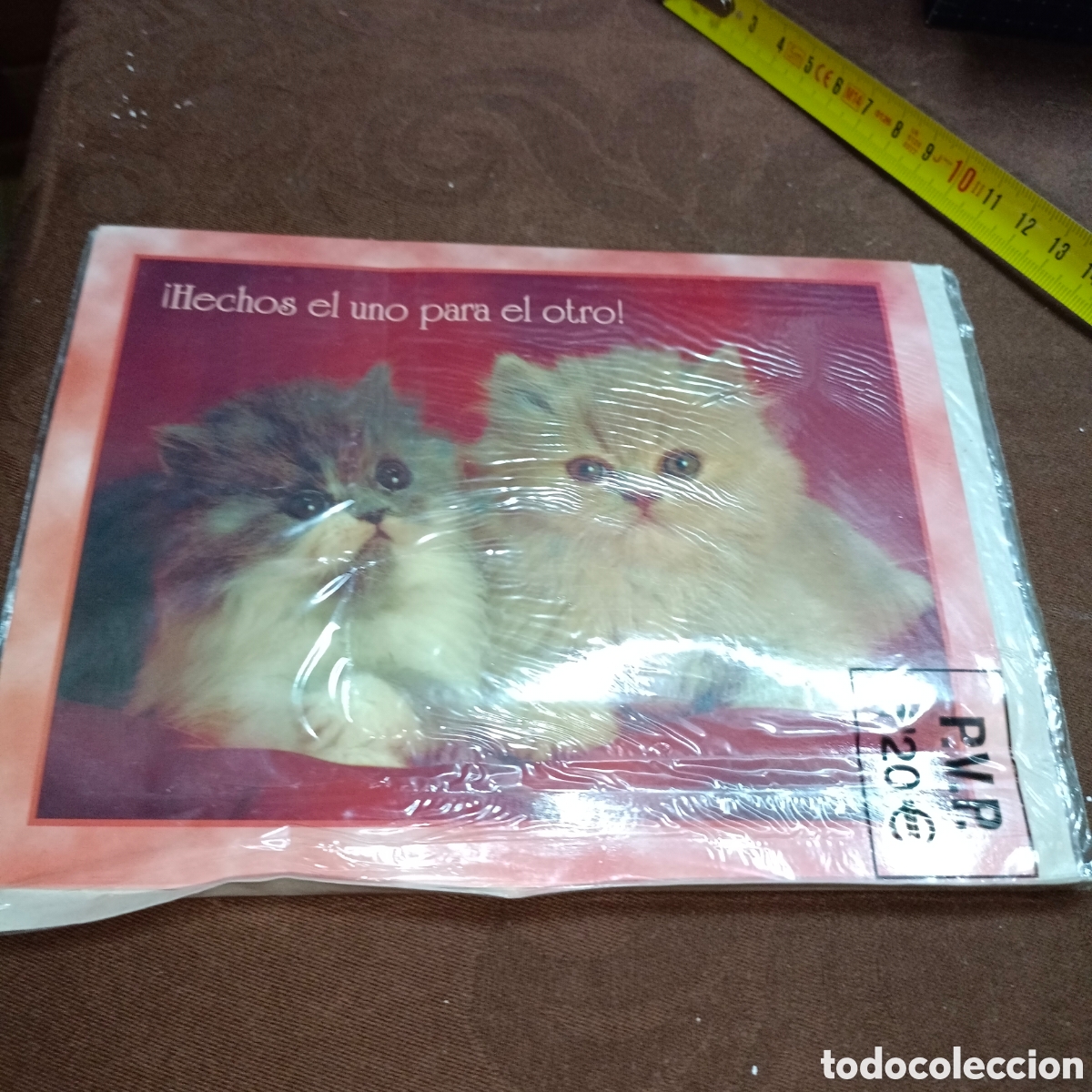 Cartes Postales: Postal de gatitos rom&aacute;ntica hechos el uno para el otro