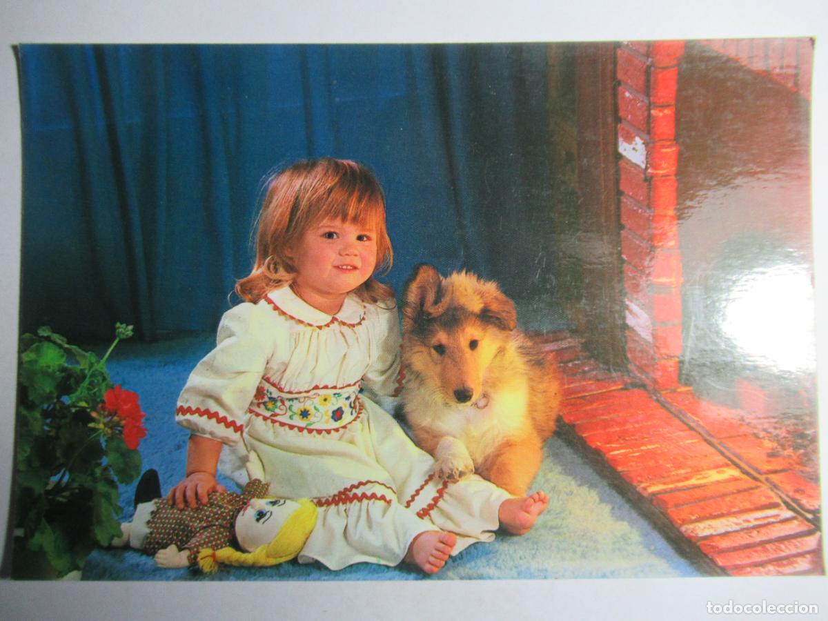 Postales: Postal ni&ntilde;a con perro perrito - Foto 1