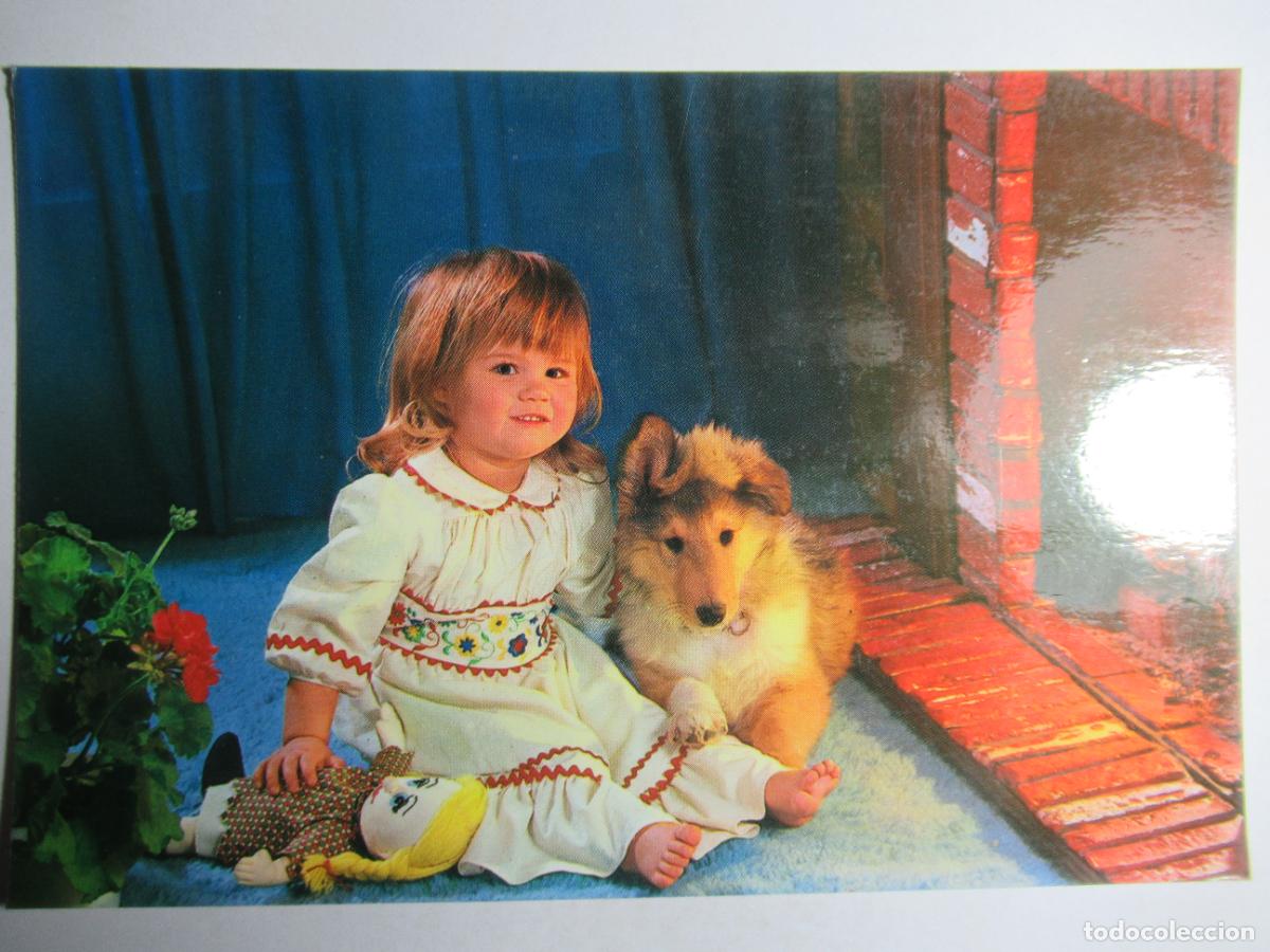 Postales: Postal ni&ntilde;a con perro perrito - Foto 1