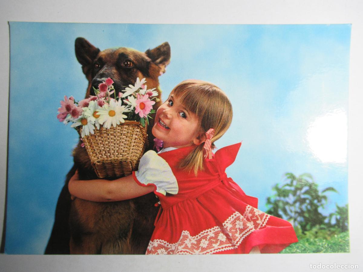 Postales: Postal ni&ntilde;a con perro perrito - Foto 1