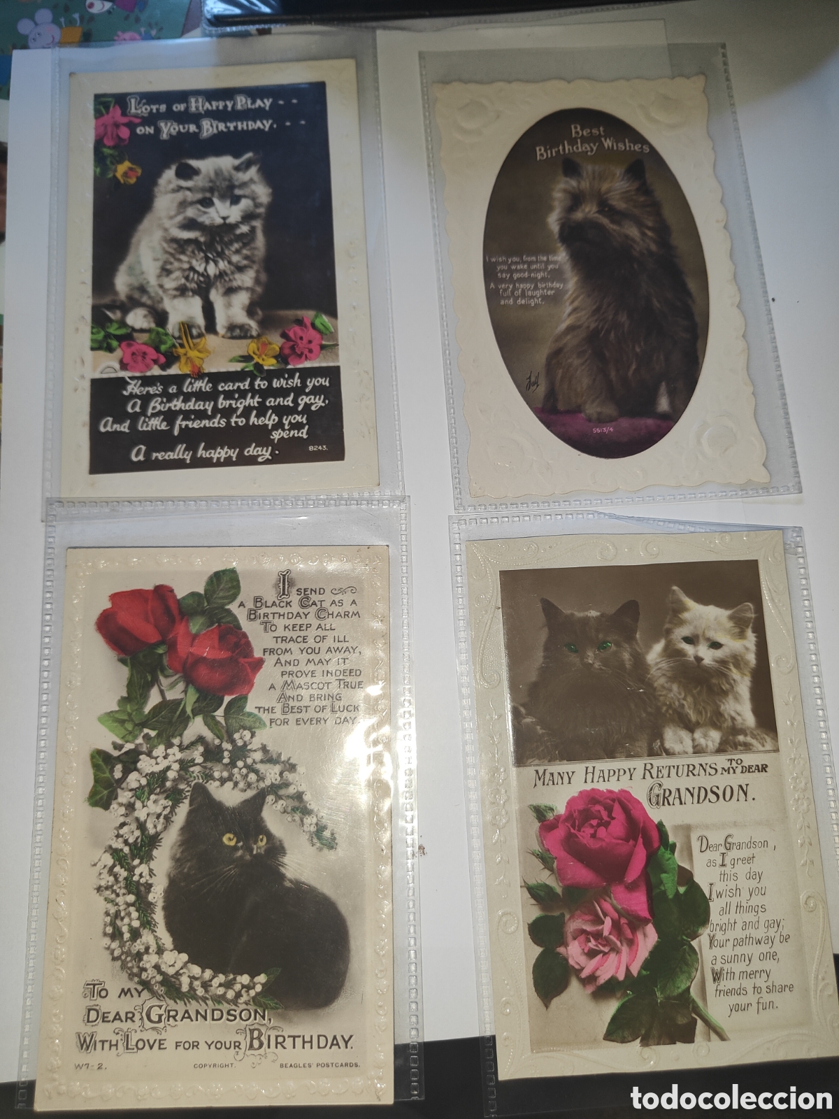 Postales: LOTE 4 POSTALES DE ANIMALES - Foto 1