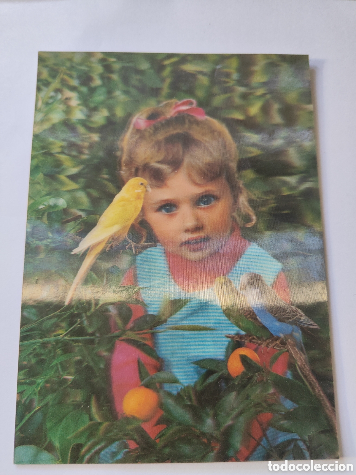 Postales: 3 POSTALES TRIDIMENSIONALES ANIMALES Y NI&Ntilde;A - Foto 3