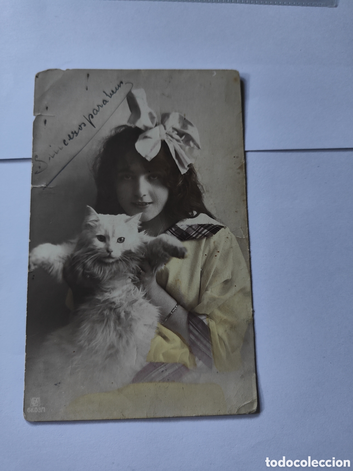 Postales: 4 POSTALES NI&Ntilde;OS CON GATOS - Foto 3