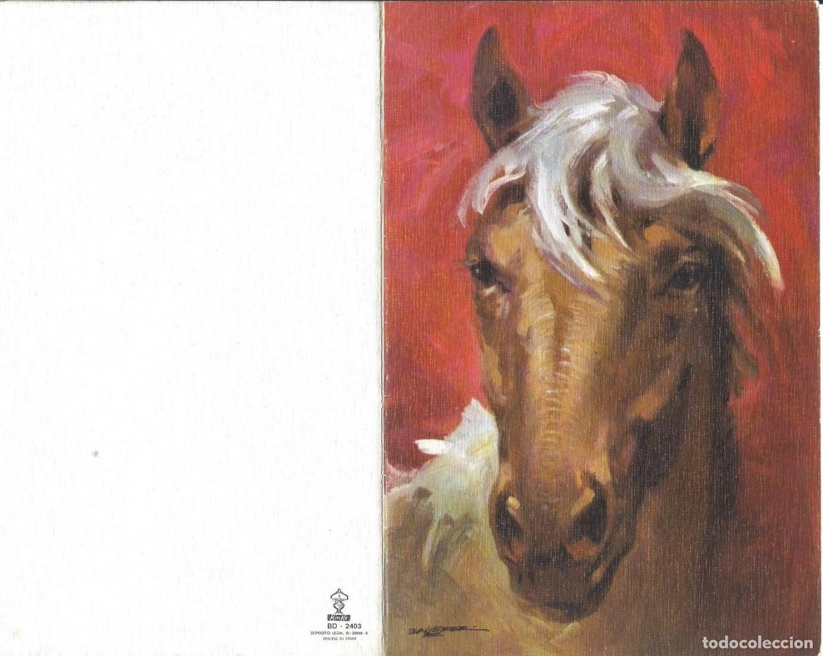 Postales: &rdquo; CABALLO &rdquo;.- TARJETA TIPO FELICITACION A DOBLE HOJA