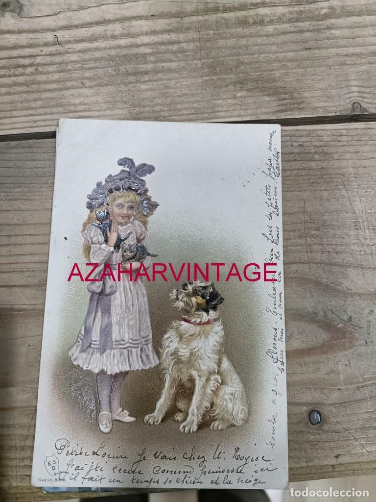 Postales: ANTIGUA POSTAL TEMATICA PERROS - Foto 1