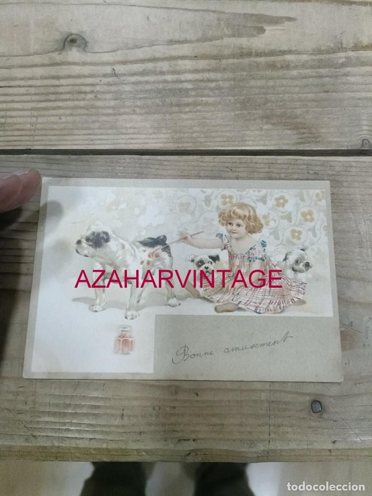 Postales: ANTIGUA POSTAL TEMATICA PERROS - Foto 1