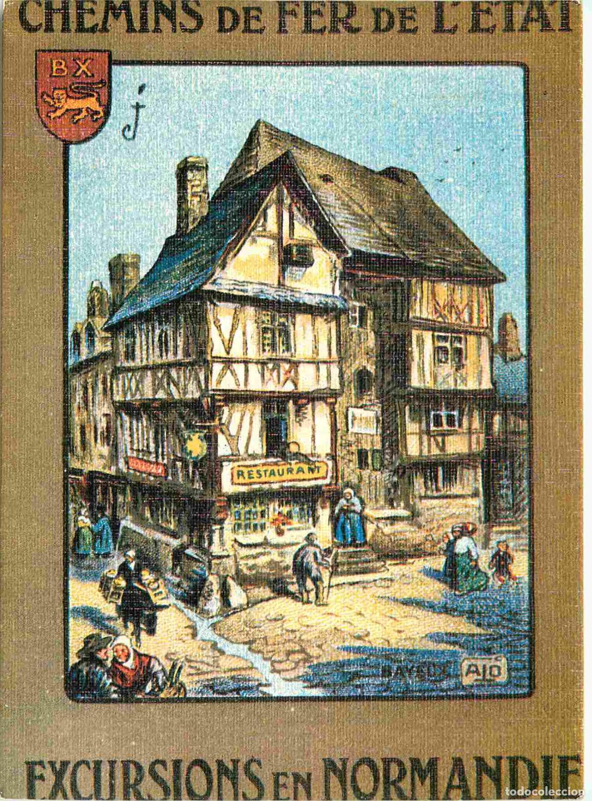 Postcards: Publicite - Chemins de fer de l'Etat - Bayeux - Excursions en Normandie - Art Peinture illustration