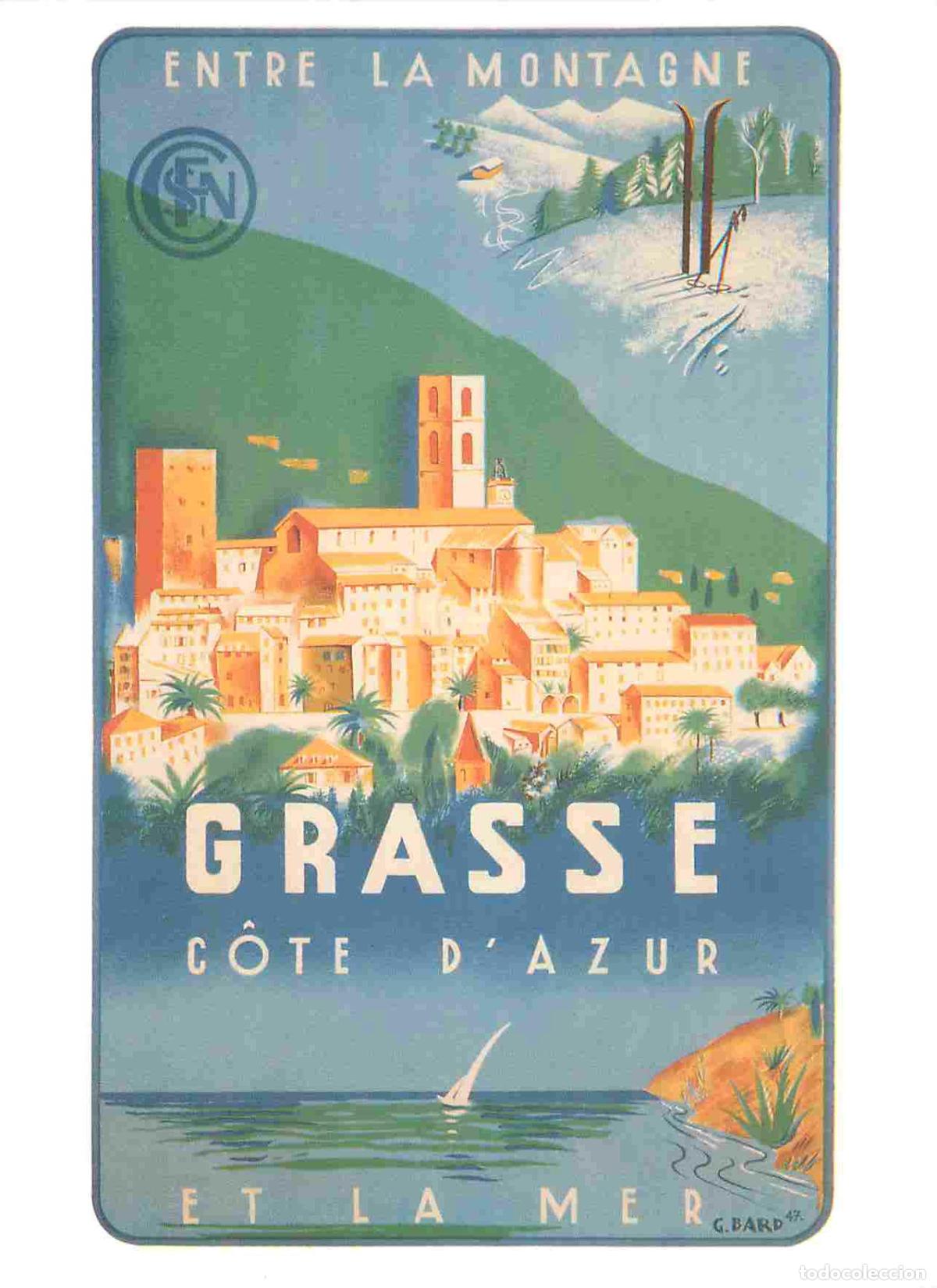 Postcards: Publicite - Grasse - illustrateur G Bard - Art Peinture illustration - Vintage - Reproduction d'Affi
