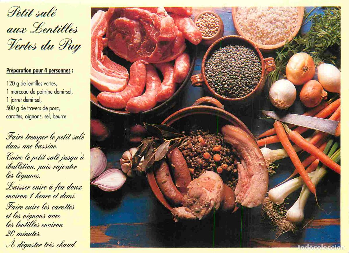 Cartes Postales: Carte Postale - Recettes de Cuisine - Petit sal&eacute; aux lentilles vertes du puy - CPM - Voir Scans Rect