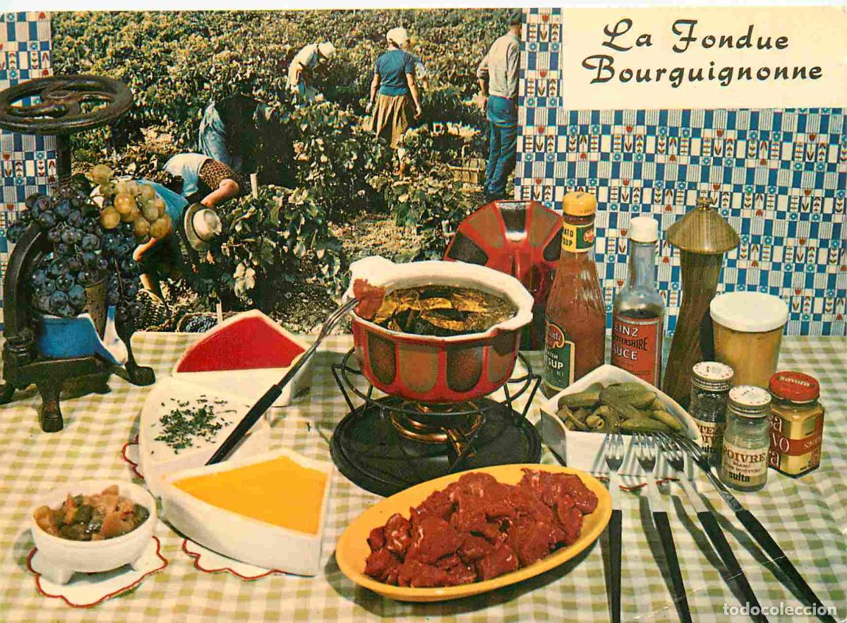 Cartes Postales: Carte Postale - Recettes de Cuisine - La fondue bourguignonne - CPM - Etat froissures - Voir Scans R