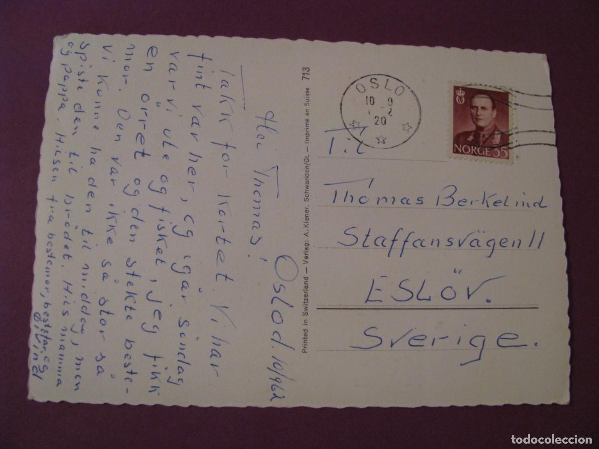 Postales: POSTAL DE UN CHIMPANC&Eacute;. CIRCULADA DE NORUEGA - Foto 2