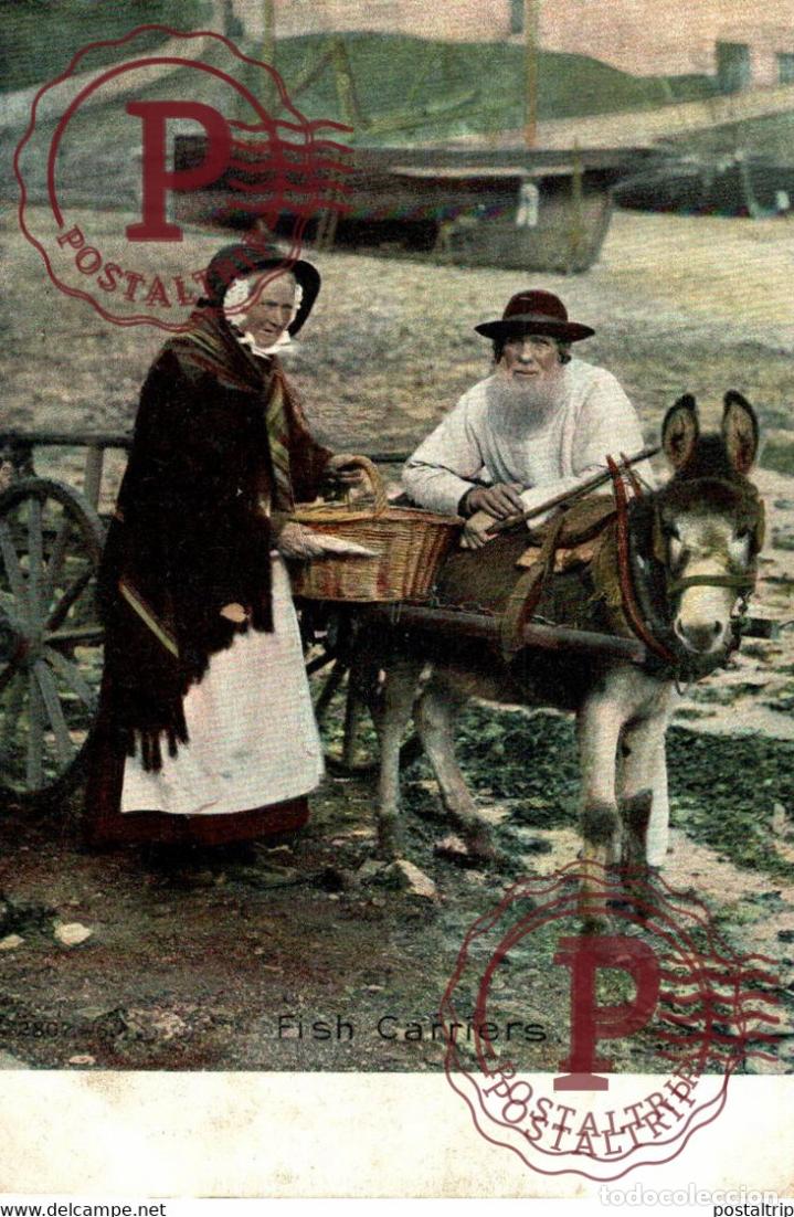 Postales: Cornwall CORNISH FISH CARRIERS BURROS ANE DONKEY EZEL - Foto 1