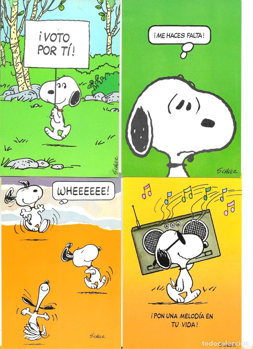 Postales: 4 postales Snoopy por Schulz. Marca Hallmark. Varias series numeradas. 10 x 15 cms.