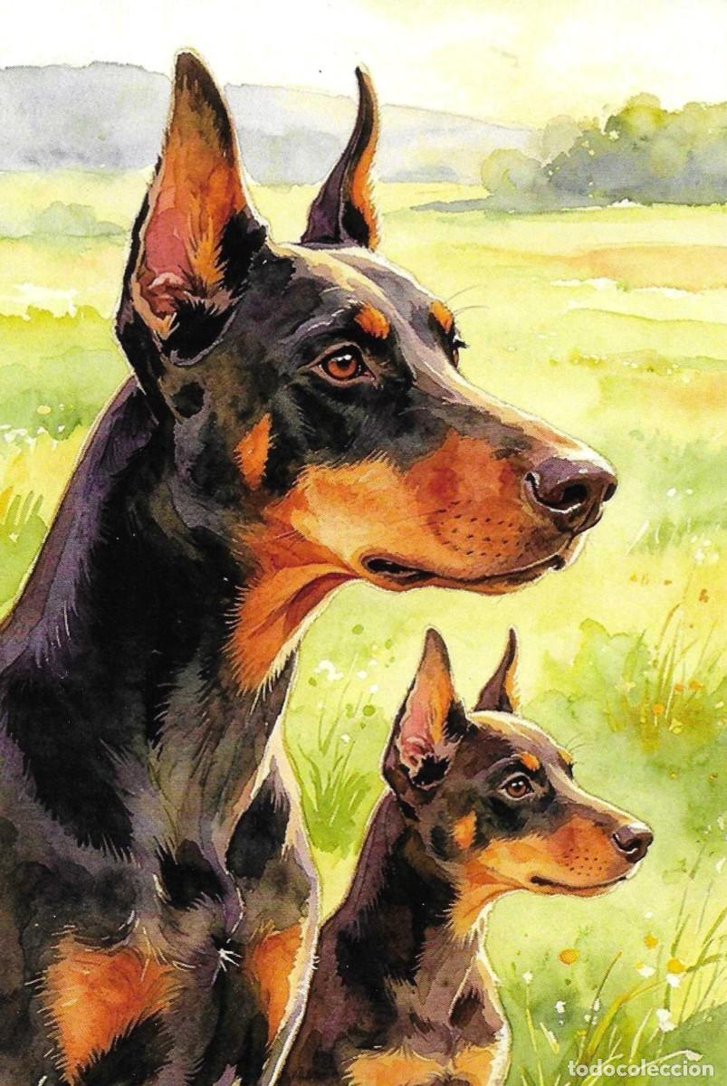 Postales: Perra con su cachorro. Moderna postal. 10,5 x 15 cms. Hecha en Dhina