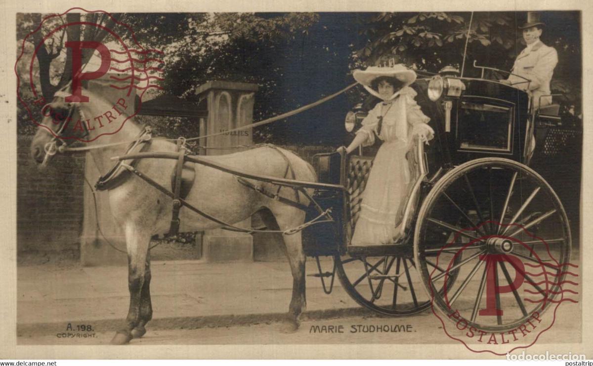 Postales: RPPC MARIE STUDHOLME CARRIAGE CARRUAJE CHARIOT WAGEN Bryan Goodman Collection