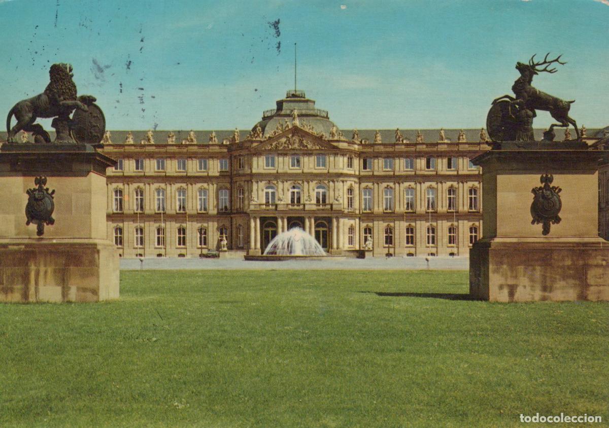 Postales: Germany Stuttgart Ludwigsburg Palace Baroque Castle Fountain Lion Deer *YAP491