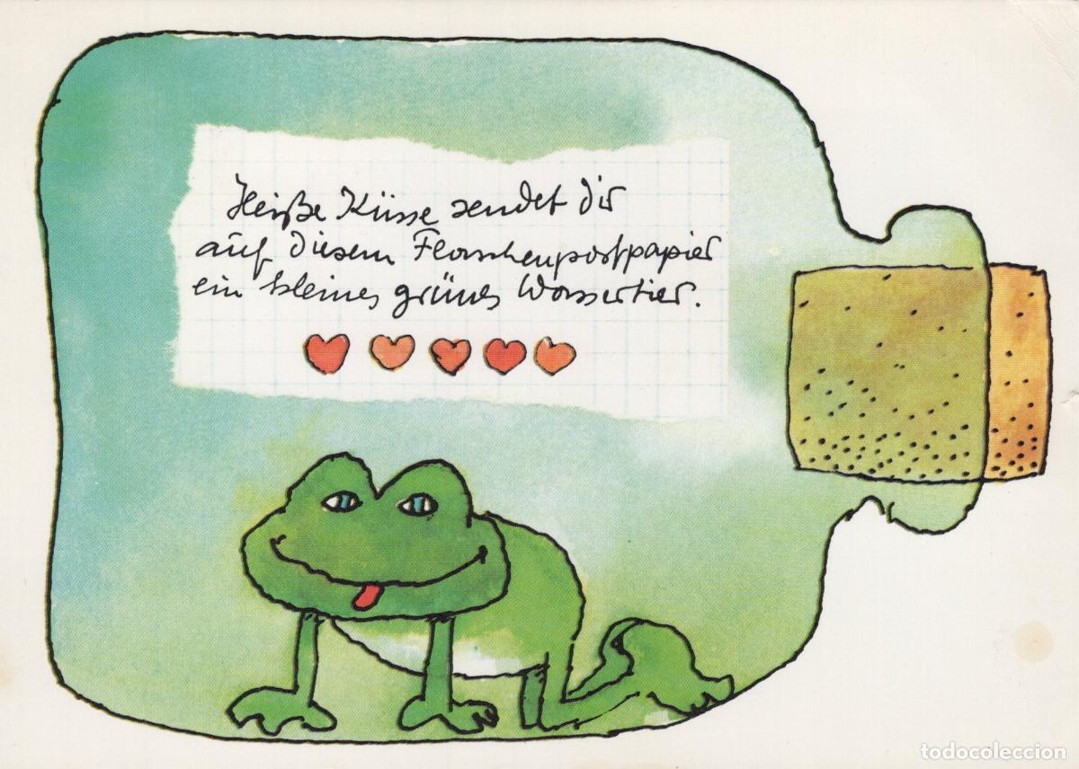 Postales: Green Frog Hearts Greeting Card *YAW008